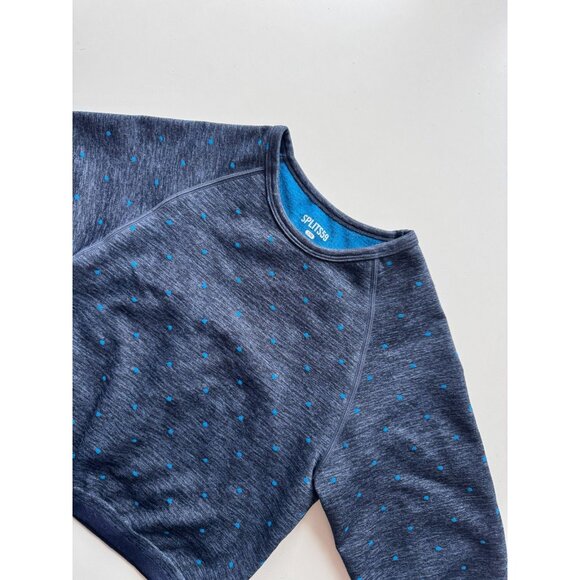 SPLITS59 Coco Navy Blue Polka Dot Seamless Jersey Cropped T-Shirt Top, Size S/M - Picture 7 of 15